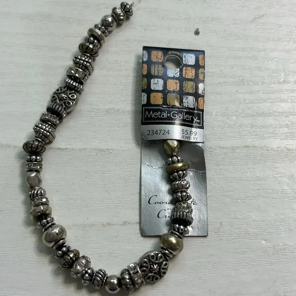 Metal Gallery Silver Copper Spacer Bead Mix Lot NOS